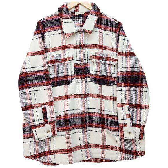 Universal Thread Shacket Women’s XL Oversized Flannel Shirt Jacket Heavyweight - Picture 9 of 14